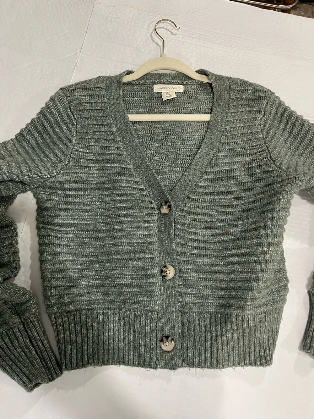 HAPPILY GREY CROPPED CARDIGAN
